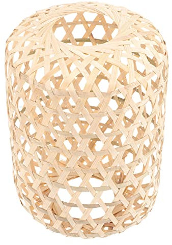 Angoily Gewebter Bambus Deckenlampenschirm Kronleuchter Lampenabdeckung Leichtes Retro Design Für Küche Wohnzimmer Flur