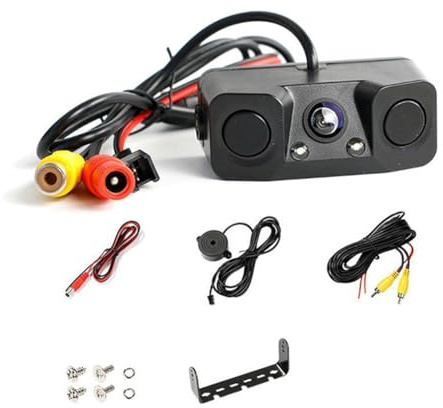 Orolotay Parksensor 3-in-1, Nachtsicht, 2 Radarwarner-Sensoren, Alarm, Rückfahrkamera
