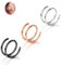 BodyBonita 3 Stück Weicher Nasenring aus Edelstahl 316L mit Doppelkreole für Einzel Piercing 20G Biegsame Gedrehte Spiral Piercing Ring für Damen Männer 8 mm Mischen Links