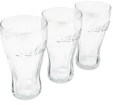COCA COLA Lot de 3 verres en verre transparent forme haute 20 cl