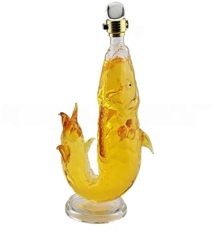 Carafe à décanter en forme de poisson pour whisky - Bouteille en verre créative pour vin ou spiritueux - 500 ml