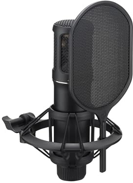 YAMAHA YCM705 Kondensatormikrofon – Studioqualität, 1-Großmembran, PAD -10/-20 dB, Low-Cut-Filter, Frequenzgang 20 Hz–20 kHz, hoher Dynamikumfang – Schwarz