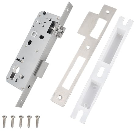 Aartner Stainless Steel mortice Door Lock, 85MM Center 20/25/30/35/40/45/50MM Backset Door Lock for Internal and External Doors, Satin Nickel Frame Mortice Deadlock for Home (45MM Backset)