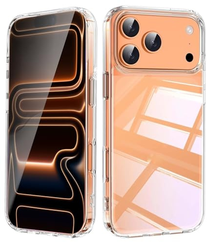 MIMGOAL für iPhone 17 Pro Hülle 6,3 Kristallklar Transparentes Case, Vollständiger Kameraschutz, [Anti-Vergilbung] Stoßfest Militärstandard Handyhülle - Durchsichtig