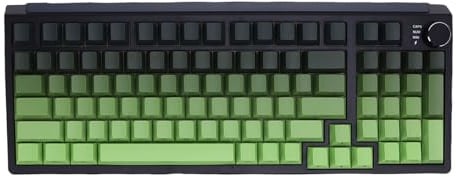Tangxi Drahtlose Mechanische Tastatur, 5,0 2,4G 98 Tasten Bluetooth USB C Hot Swap Able RGB Backlit Gaming Tastatur, Sound Dämpfung Stech No Logie, für PC-Spiele (Farbverlauf grün)