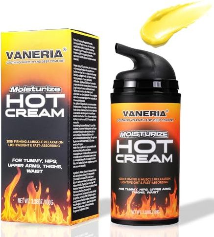 vaneria Anti-Cellulite Creme 100g,Firming Hot Cream, Cellulite-Straffungscreme - Hautstraffung & Muskelentspannung – Cellulite-Creme für Bauch, Hüften, Unterleib, Beine, Arme, Taille, 100 g/3,38 oz