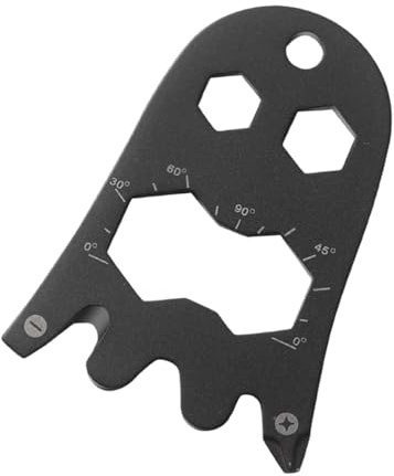 Everyday Carry Edelstahl Ghosted Tool Card mit Schraubendreher Flaschenöffner Schraubenschlüssel Kompaktes Design für Reisen Camping Alltag Tragen Geisterwerkzeugkarte