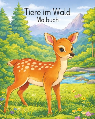 Tiere im Wald - Malbuch