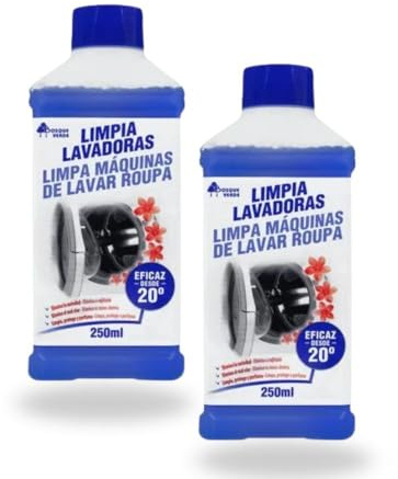 BVERDE Limpia Lavadoras Líquido para Máquinas de Lavar Roupa, 250 ml, Pack de 2