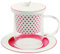 Villa d 'Este Home Tivoli Jasmine Teetasse mit Filter, Glas/Porzellan, Mehrfarbig, 15 x 15 x 10 cm
