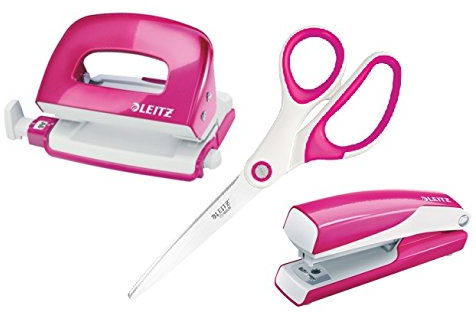 Leitz WOW pink (pink metallic, Mini Locher+ Heftgerät | Schere)