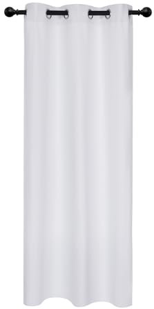 Deconovo Rideau occultant à Isolation Thermique avec œillets pour Chambre à Coucher, 106 x 160 cm, Blanc étoilé