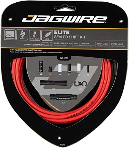 Jagwire Road Elite Schaltzug, versiegelt, 2 Stück 2 x Getriebekabel, rot, Einheitsgröße