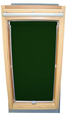 Rollo für VELUX Dachfenster Sichtschutzrollo für TYP GGU/GPU - 608 - Farbe dunkelgrün - mit Haltekrallen