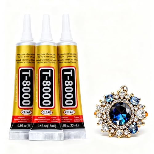 SEWOR T-8000 Multi-Function Kleber, Super Klebe für Telefonbildschirm-Reparatur Epoxy Harz DIY Joalischnäume Glasartikel (3x15ml)