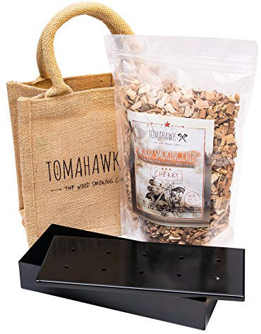Tomahawk Räucherbox und Geschenk-Sets – Verwandeln Sie Ihren Grill in einen Smoker – für einen leckeren Smoky Grill Smoker Box Geschenk-Set – Kirsche