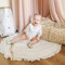 Baby Krabbeldecke, Rund Spielmatte aus Baumwolle, Weicher Teppich Spieldecke für Baby, 2cm Dick, 100 x 100 cm (Weiß)