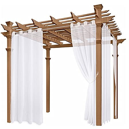 PPGE Home Tende Voile Bianco Tenda da Sole Tende Trasparenti Zanzariera da Sole Tende per Balcone Esterno per Cortile Esterno, Campeggio, Outdoor Blackout Curtains