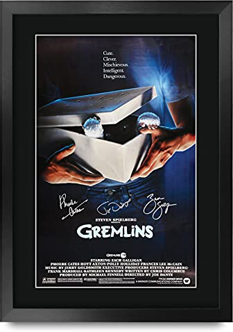 HWC Trading FR A3 Gremlins 1 Zach Galligan Geschenke Geduckter Poster Signiertes Autogramm Foto für Fans von Film Memorabilien - A3 Framed