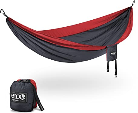 ENO, Eagles Nest Outfitters SingleNest Lightweight Camping Hammock, Charcoal/Red