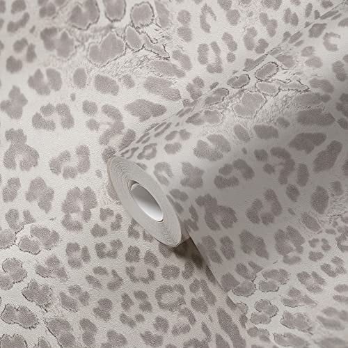 Livingwalls WTD 38523-5 Papier peint intissé Motif léopard Gris/argenté brillant