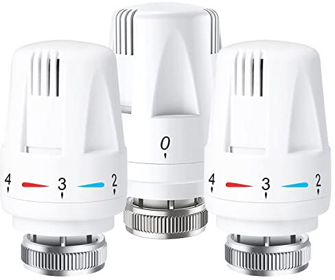 Thermostatic Radiator Head, 3 Pieces Radiator Thermostat Head M30 x 1.5 Radiator Valve Replacement Head TRV Thermostatic Radiator Valve Heating System Temperature Control for Home Office