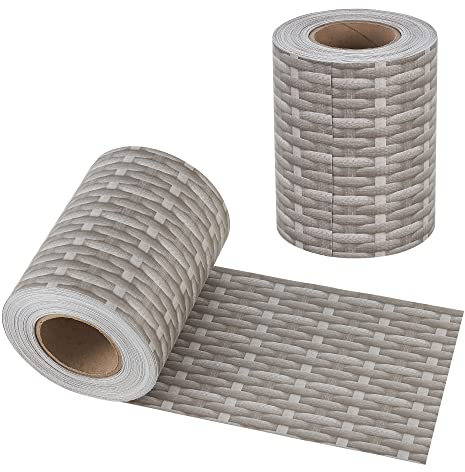 [en.casa] Cinta Ocultación Valla Jesteburg Rollo de Lámina para Valla Resistente a Rayos UVA para Balcón Terraza Fácil de Instalar PVC 19x35m / 6,65 m² - Gris Efecto Rattan