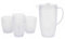 Cambridge COMBO-7984A Fete Serving Jug and Tumbler Set – 5-Piece Picnic Set, BPA-Free Plastic Pitcher with Drinking Cups, Indoor or Outdoor Use, Ideal for Parties, Camping and Children, Diamond Design