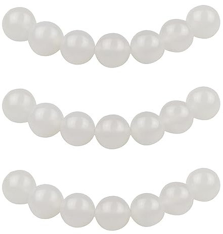 MJDCB Perlen zum Auffädeln 6mm 60 stück Weißer Achat Halbedelsteine Perlen mit Loch Natürliche Lose Runde Steinperlen für Herstellung Schmuck Armbänder Halsketten
