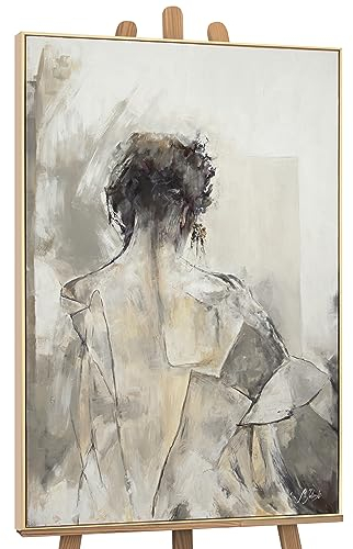 YS-Art XXL Abstrakt Acryl Gemälde auf Leinwand mit Rahmen Namur handgemalte Wandbilder Wohnzimmer modern Renaissance Wohndekor Bilder echte Kunst 140x100 cm