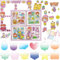 100 Blätter Kawaii Sticker Set, 12 Sätze DIY Anhänger, PET Transparente Scrapbooking Aufkleber, Nette Karikatur Scrapbooking Sticker, Niedliches Aufkleber für Journal, Fotoalbum, Schreibwaren (Lila)