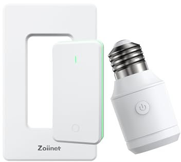 Zoiinet 500W Remote Control Light Bulb Socket, Wireless Light Switch for Pull Chain Lighting Fixture, E26 E27 Bulbs Base Holder, Programmable, No Wiring Needed, for Bedroom, Stair, Closet & Garage