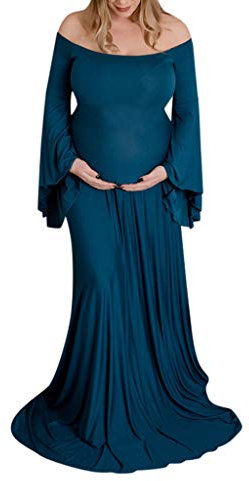 Robe Femme Enceinte Pantalons maternité Tee Shirt Femmes Enceintes Sexy Photographie Props Hors Épaules Maternité Solide Robe Veste Polaire Pull Maternité
