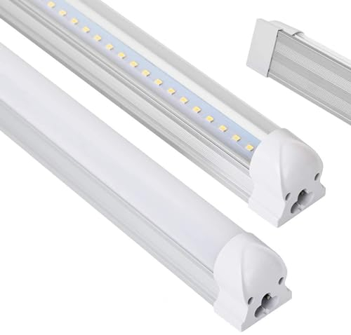 HOMEDEMO LED Röhre 120cm Leuchtstoffröhre komplett Set mit Fassung, LED Deckenleuchte erweiterbar, Led Lichtleiste Unterbauleuchte, Röhrenlampe, Milchige Abdeckung