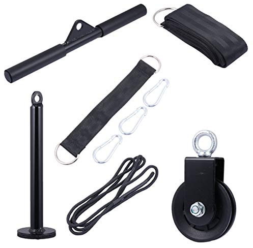 INOOMP 9St Fitness-Kit Yoga-Zubehör Trainingsrad Riemenscheibe Crossover-Trizeps-Pulldown-Aufsatz flaschenzug Fitnessgerät Trainingsgeräte Kabel Leiter Komponente Trainer Jack Metall