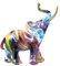 Colorful Elephant Statue Graffiti Elephant Figurines Resin Art Elephant Sculpture Decorative Craft Elephant Statue Ornament for Home Office Desktop Garden Decoration