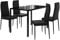 Vicco Esstisch Set Grand, Küchentisch, Schwarz, 120 x 75 cm 4er Set