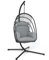 COSTWAY Swing Egg Chair with Stand, Foldable Rattan Hanging Chair with Soft Cushion and Head Pillow, Indoor Outdoor Hanging Egg Basket Seat for Garden Patio Yard Living Room (Grey)