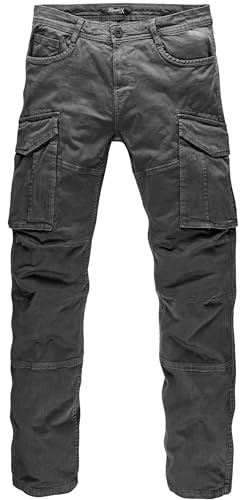 REPUBLIX Herren Cargohose Cargo Jogger Chino Hose Jeans R7023 Anthrazit W38