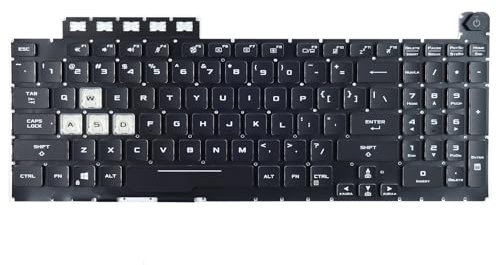 tradebit - Tastatur für Asus Tuf Gaming FX506 FX706 RGB LED QWERTY US