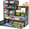 Marbrasse Organizer Scrivania in Rete,Organizer per Cancelleria,Portapenne,Multifunzione,Portaoggetti da Scrivania e Cassetto per Casa e Ufficio (Nero)