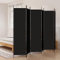 Büro-Trennwand Arbeitszimmer-Trennwand Sichtschutzwand 6-TLG. Paravent Schwarz 300x200 cm Stoff Geeignet für Esszimmer, Büro, Wohnzimmer, Arbeitszimmer
