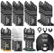 nuyikaso 25pcs Multi Tool Blade Set for Wood Metal Screws Plastic Arc Edge Oscillating Saw Blades Titanium Multitool Accessories Quick Release Compatible with Bosch Fein Dremel Makita