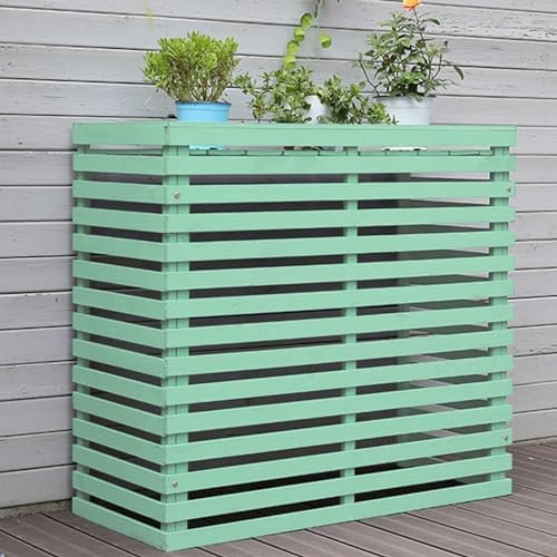 JAVYPPT Wooden Air Conditioner Cover, Outdoor Protection, Hides AC Unit, Theft Prevention & Weatherproofing, 85*35*80cm, Includes Mounting Materials