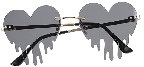 WATIIFUFU Coole Sonnenbrille Für Teenager Herzrahmen Rahmenloses Design Partybrille