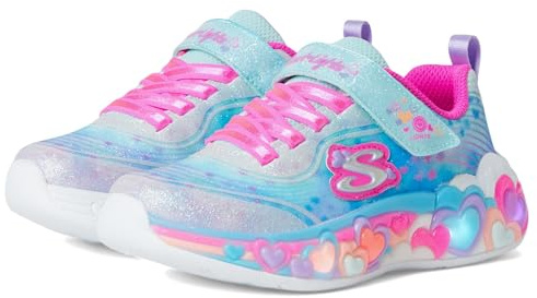 Skechers Girl Eternal Heart Lights Sneaker, Hellblau/Mehrfarbig, 18 EU