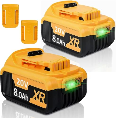 2X 8,0Ah/8000mAh XR dewalt 18V/20V Li-Ion akku Ersatz für Dewalt 18V Akku DCB200 DCB184 DCB101 DCB107 DCB112 DCB105 DCB115 DCB203