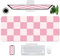BLESWIN Leder-Mauspad-Schutz, große Schreibtischmatte mit PU-Leder, rutschfeste Schreibtischunterlage, wasserdichte Schreibtisch-Schreibunterlage für Büro und Zuhause (rosa kariert, 35.4 x 15.7 in)