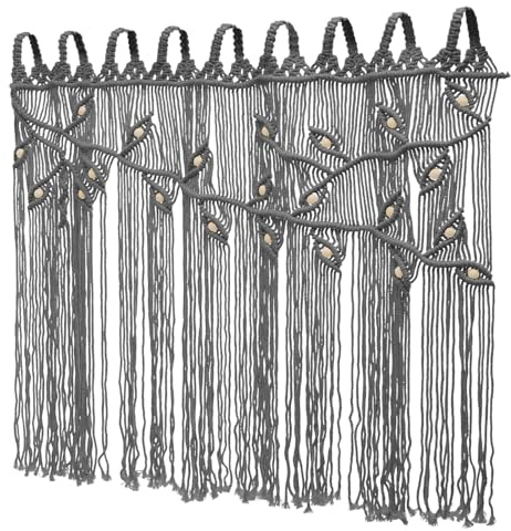 TkkMivcOC Scheibengardinen Modern, Weben Quasten Küchengardinen aus Baumwollfaden, Raumteiler Türvorhänge für Dekorative Vorhänge Raumteiler Fenstervorhang, 110 X 80 cm (Grau)