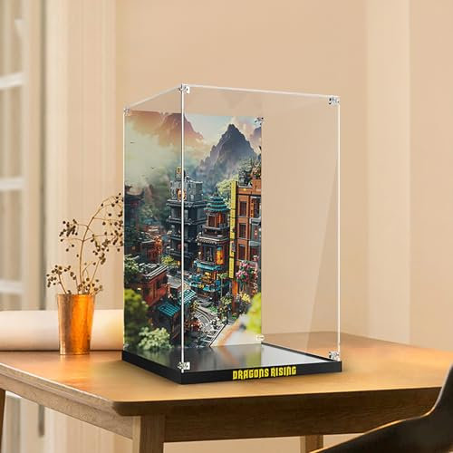 Acryl-Vitrine für Lego 71837 Ninjago City Werkstatt, staubdichte Displaybox, kompatibel mit Lego, Modell-Schaukasten, Geschenk (Nicht im Lieferumfang enthalten)